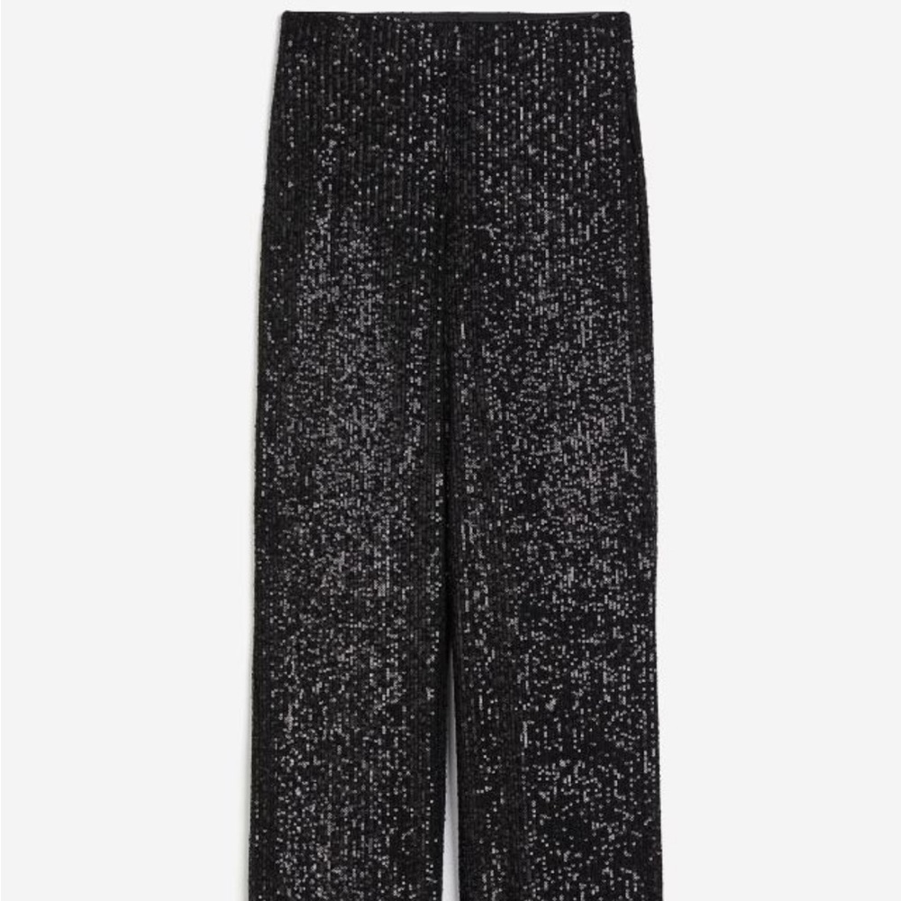 H&M sequined black pant size large